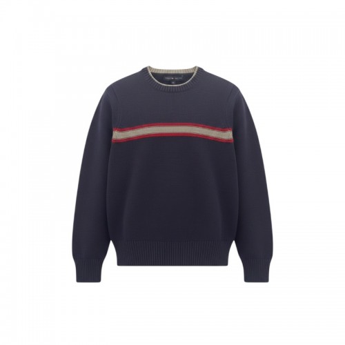 Tommy Hilfiger Navy Crewneck Stripe Sweater — Size S / Pre-Owned