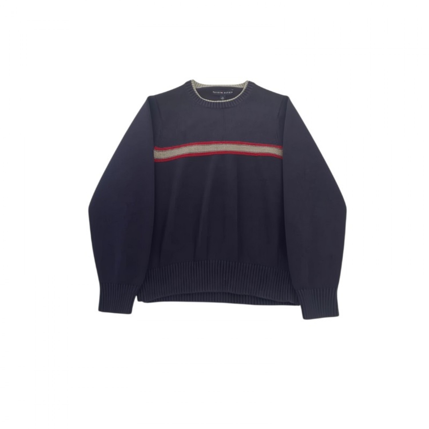 Tommy Hilfiger Navy Crewneck Stripe Sweater — Size S / Pre-Owned