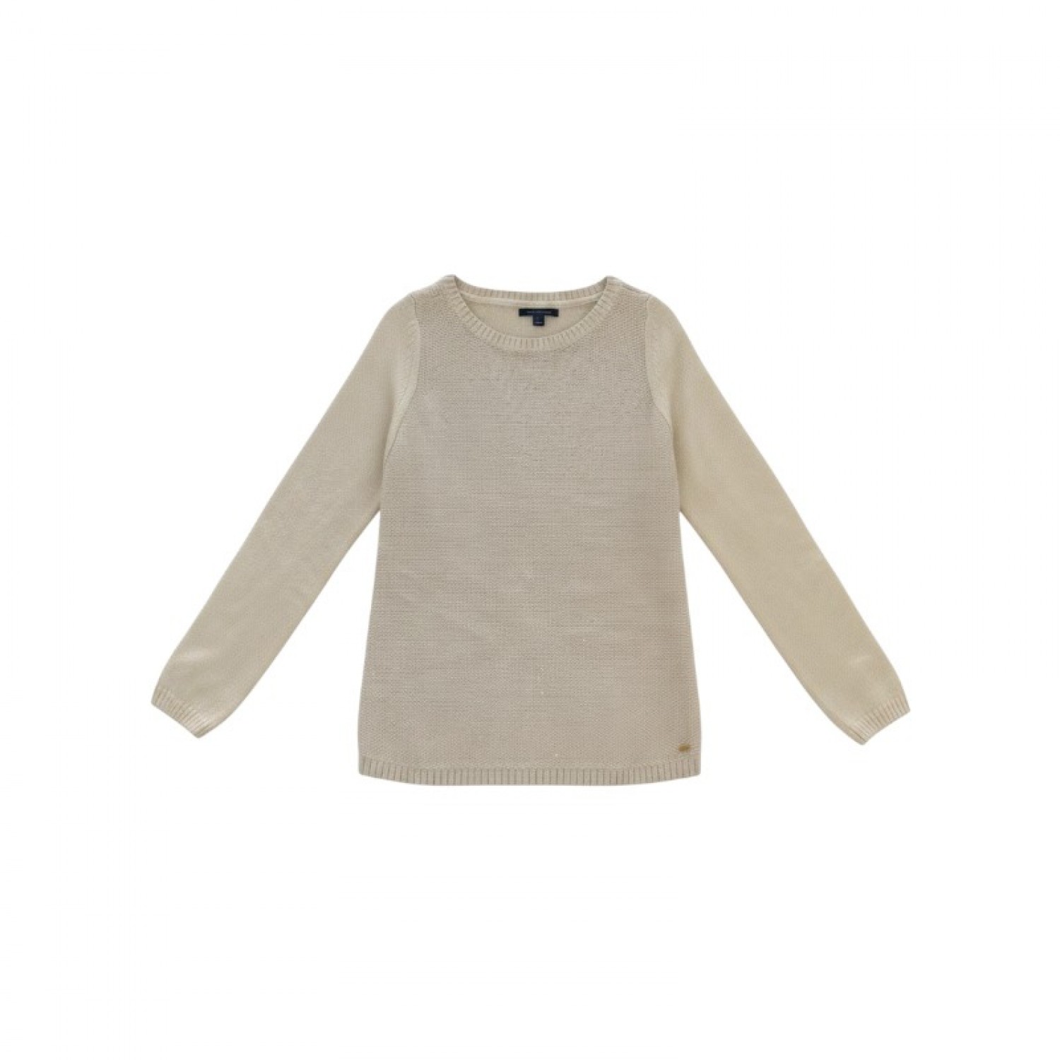 Tommy Hilfiger Cream Textured Crewneck Sweater / Pre-Owned