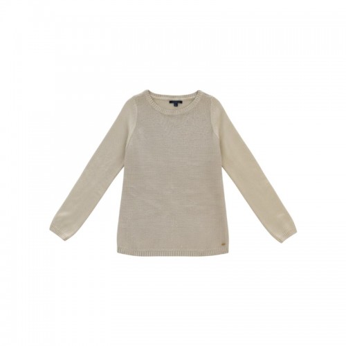 Tommy Hilfiger Cream Textured Crewneck Sweater / Pre-Owned