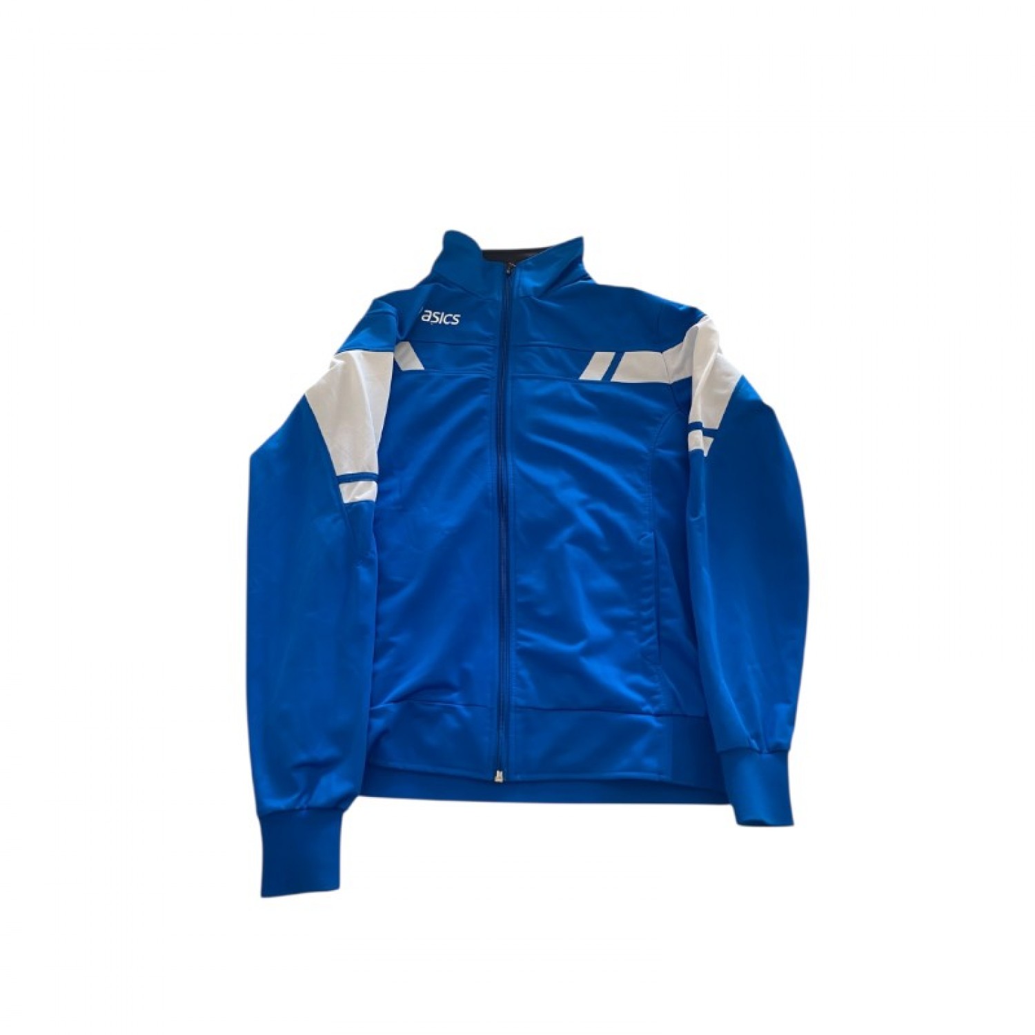 Asics — μπλε/λευκό track jacket — L / Pre-Owned
