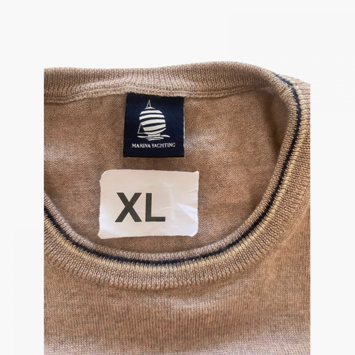 Marina Yachting XL Μπεζ/taupe λεπτό πλεκτό crewneck / Pre-Owned