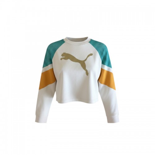 PUMA S COTTON-BLEND CROPPED SWEATSHIRT / Pre-Owned