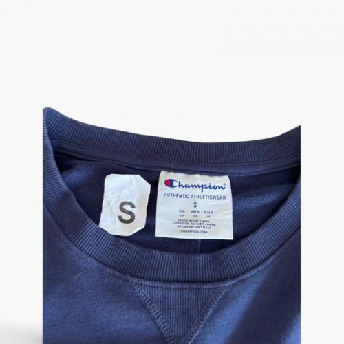 CHAMPION S COTTON-BLEND NAVY CREWNECK SWEATSHIRT / Pre-Owned