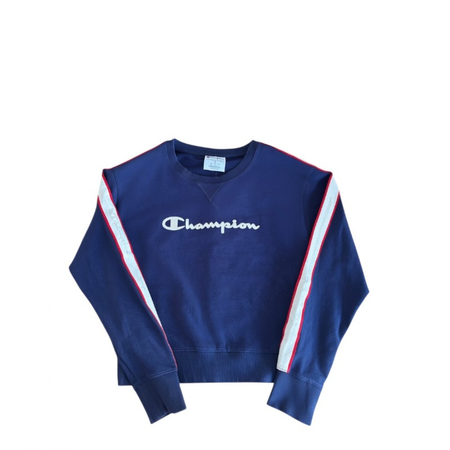 CHAMPION S COTTON-BLEND NAVY CREWNECK SWEATSHIRT / Pre-Owned