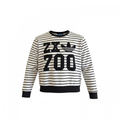 ADIDAS L COTTON-BLEND STRIPED GRAPHIC SWEATSHIRT / Pre-Owned