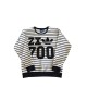 ADIDAS L COTTON-BLEND STRIPED GRAPHIC SWEATSHIRT / Pre-Owned