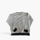 ADIDAS L COTTON-BLEND STRIPED GRAPHIC SWEATSHIRT / Pre-Owned