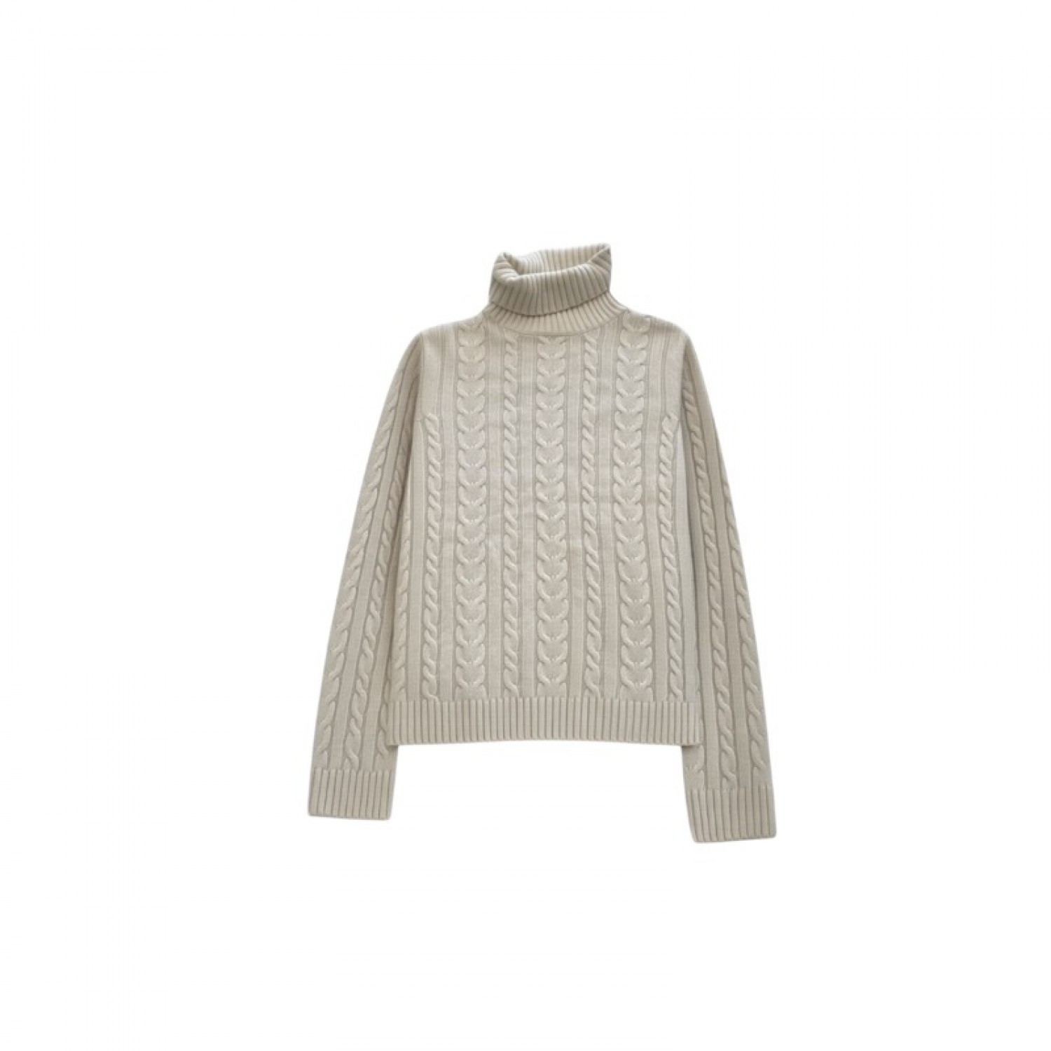 GANT S CABLE-KNIT COTTON TURTLENECK SWEATER / Pre-Owned