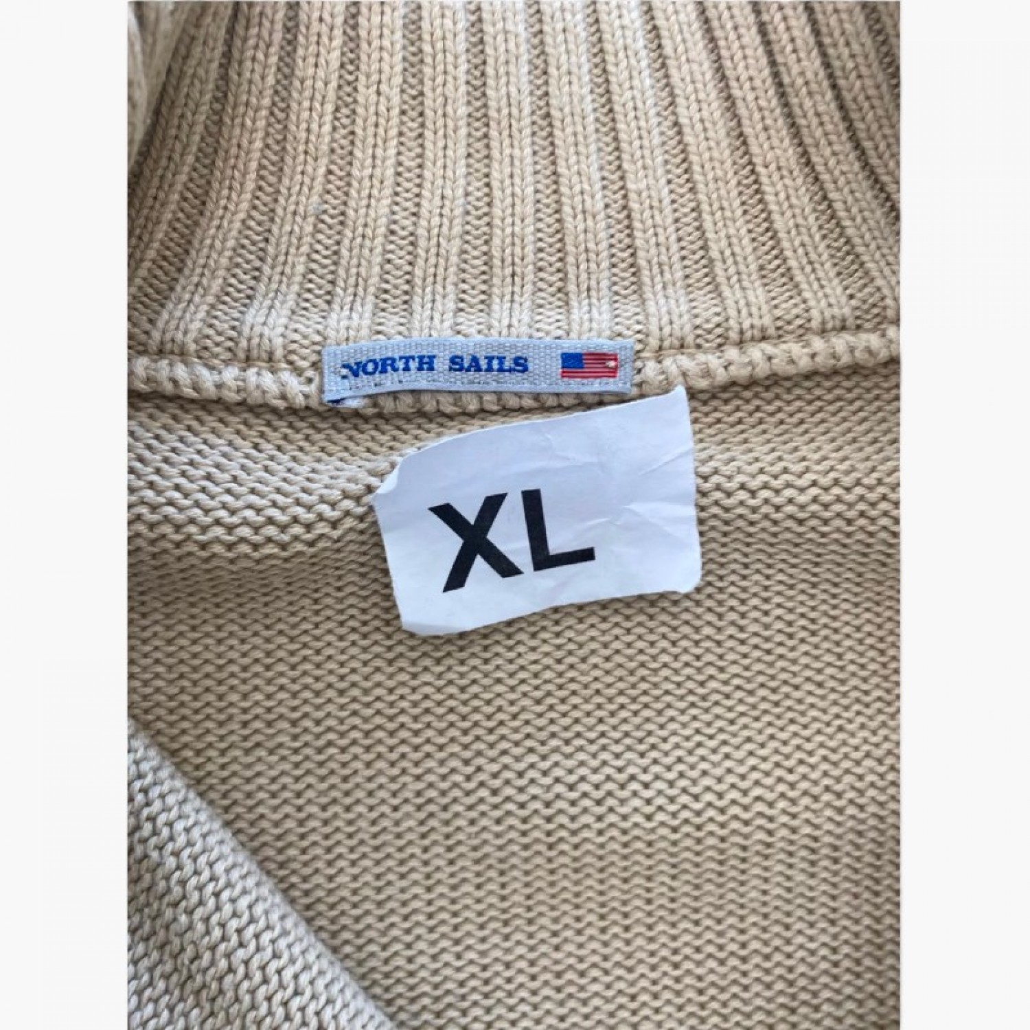 NORTH SAILS XL COTTON HALF-ZIP KNIT SWEATER / Pre-Owned