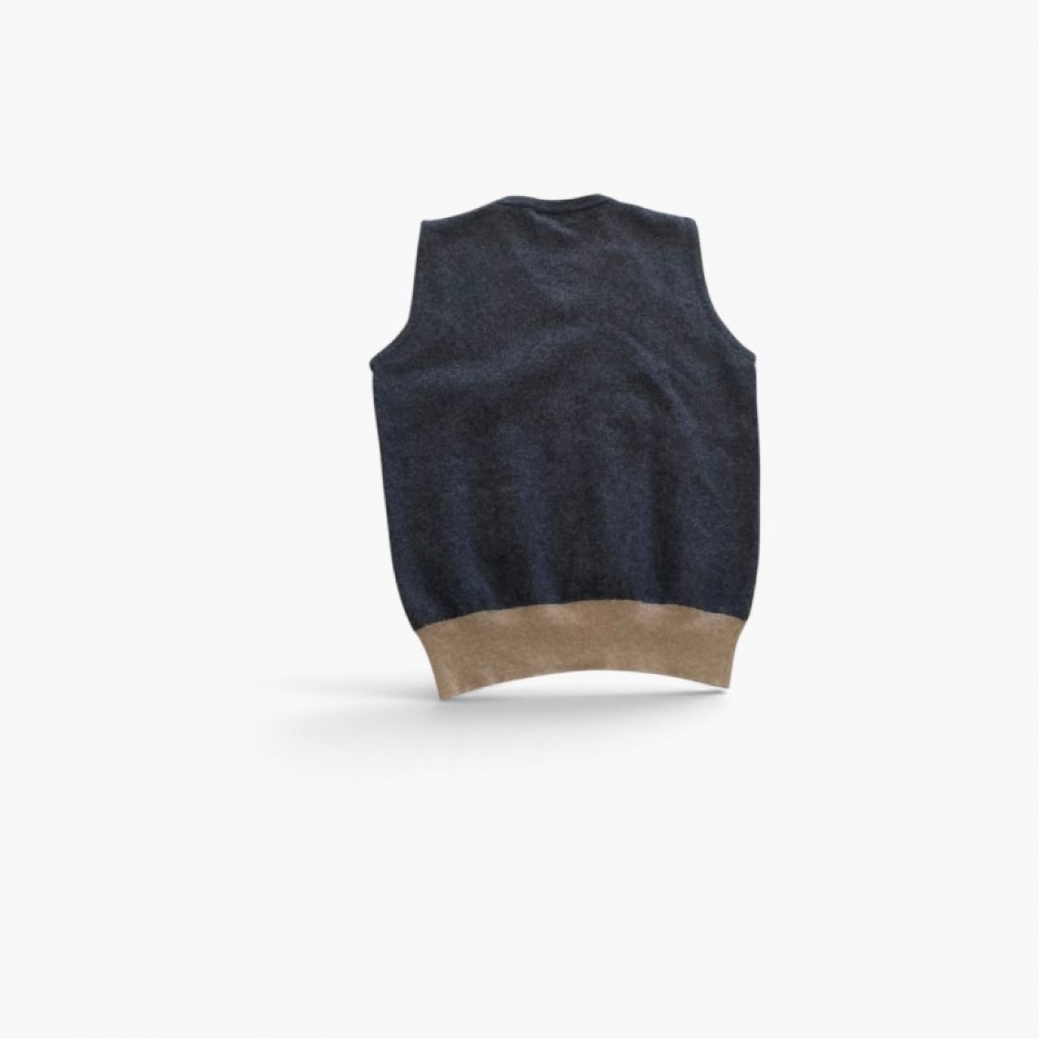 FRED PERRY M WOOL-BLEND PATTERNED V-NECK SWEATER VEST / Pre-Owned