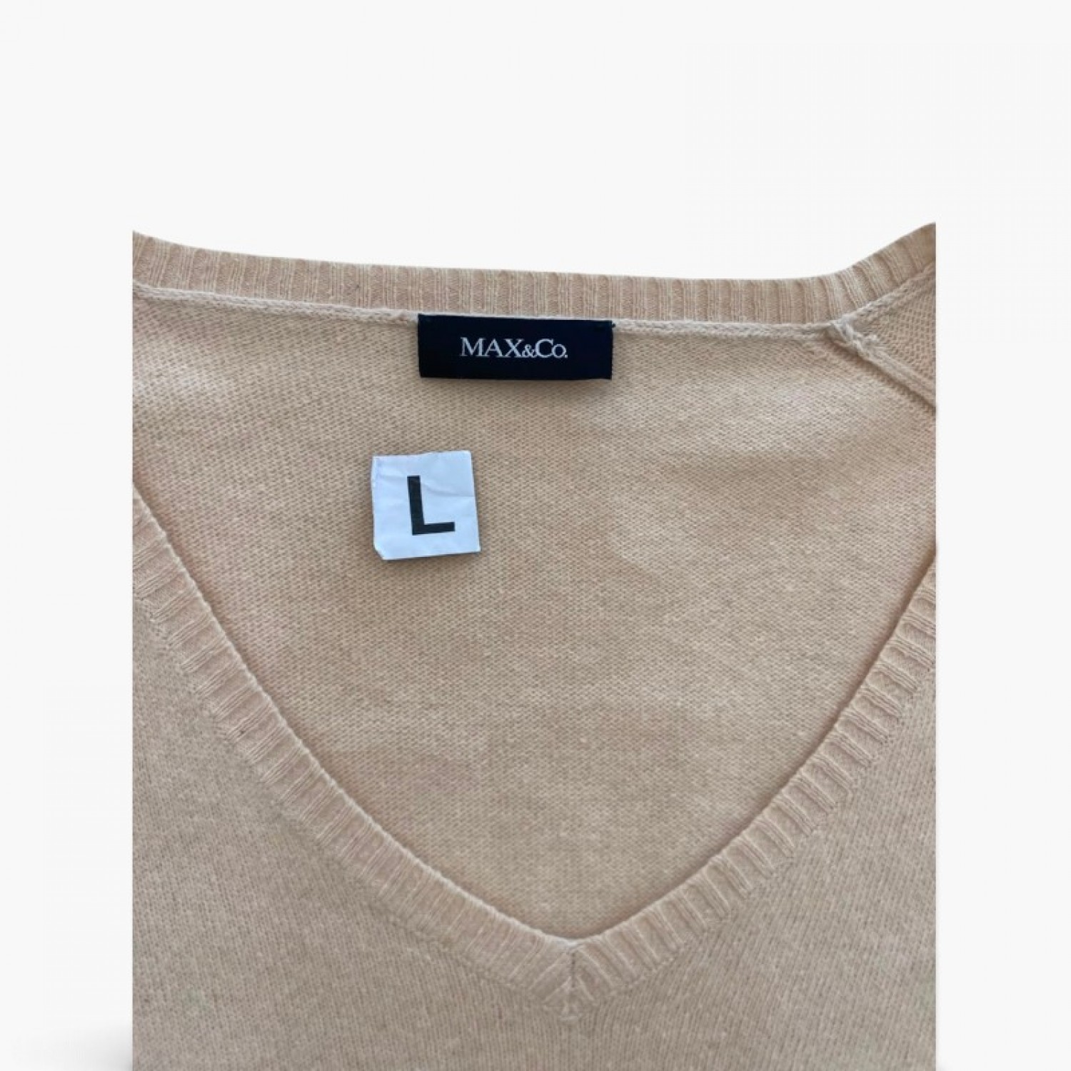 MAX&CO L FINE-KNIT V-NECK TUNIC SWEATER / Pre-Owned