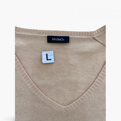 MAX&CO L FINE-KNIT V-NECK TUNIC SWEATER / Pre-Owned
