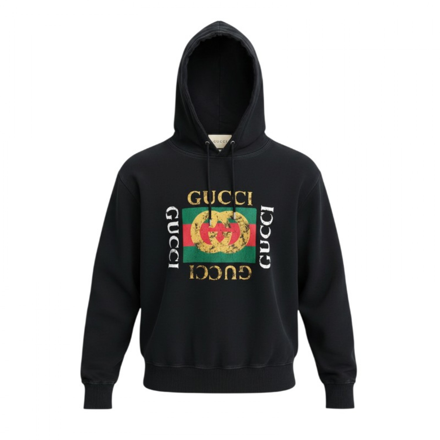 GUCCI M VINTAGE LOGO PRINT HOODIE / Pre-Owned