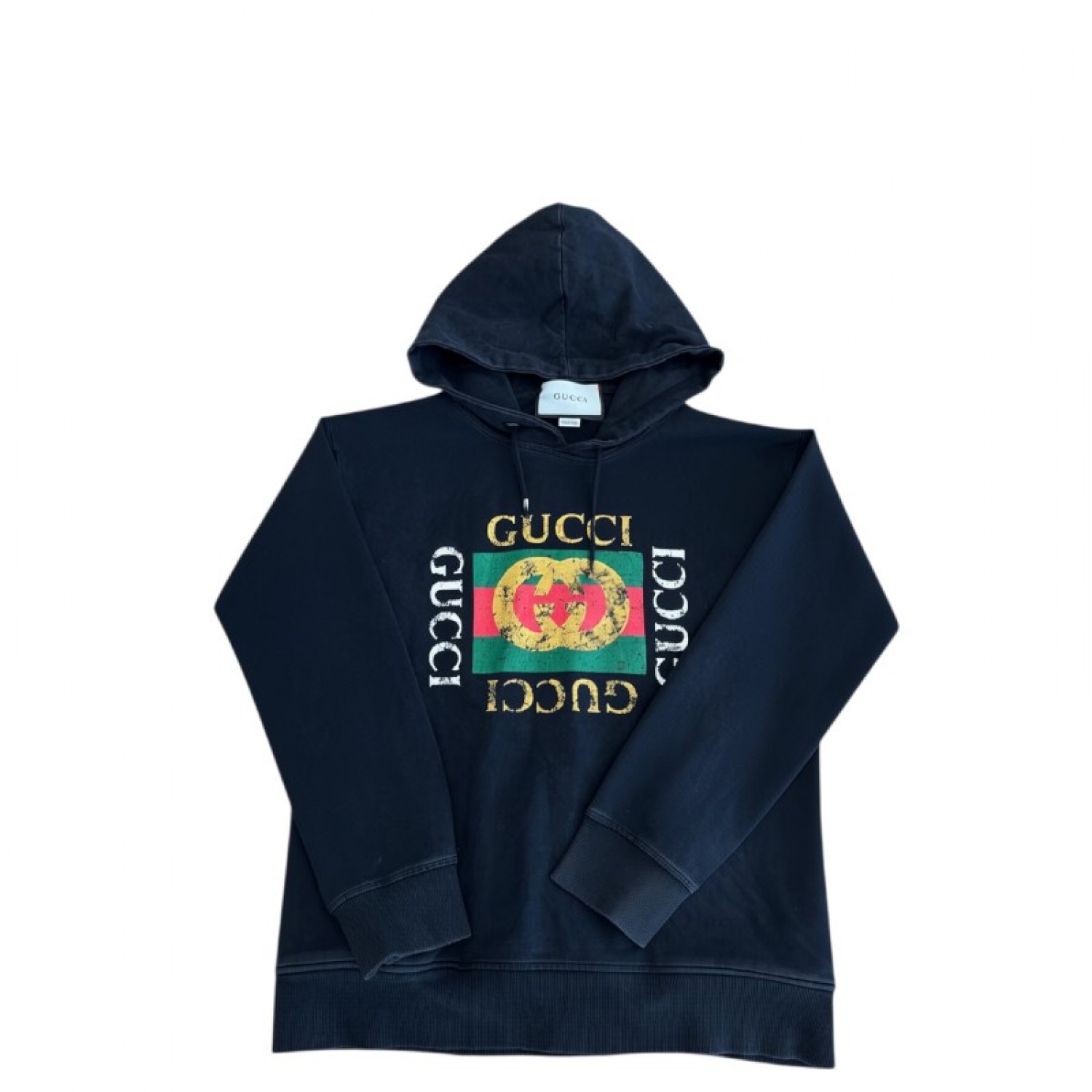 GUCCI M VINTAGE LOGO PRINT HOODIE / Pre-Owned