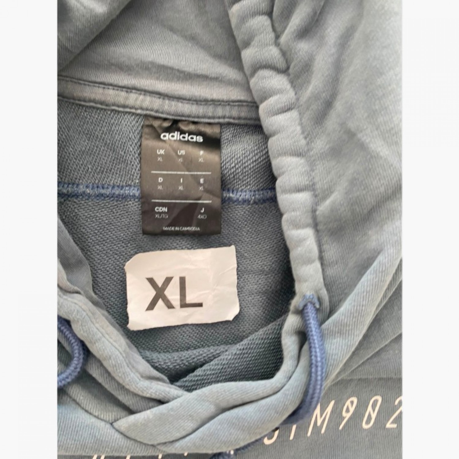 ADIDAS MEN'S LOGO HOODIE – BLUE GREY / Pre-Owned