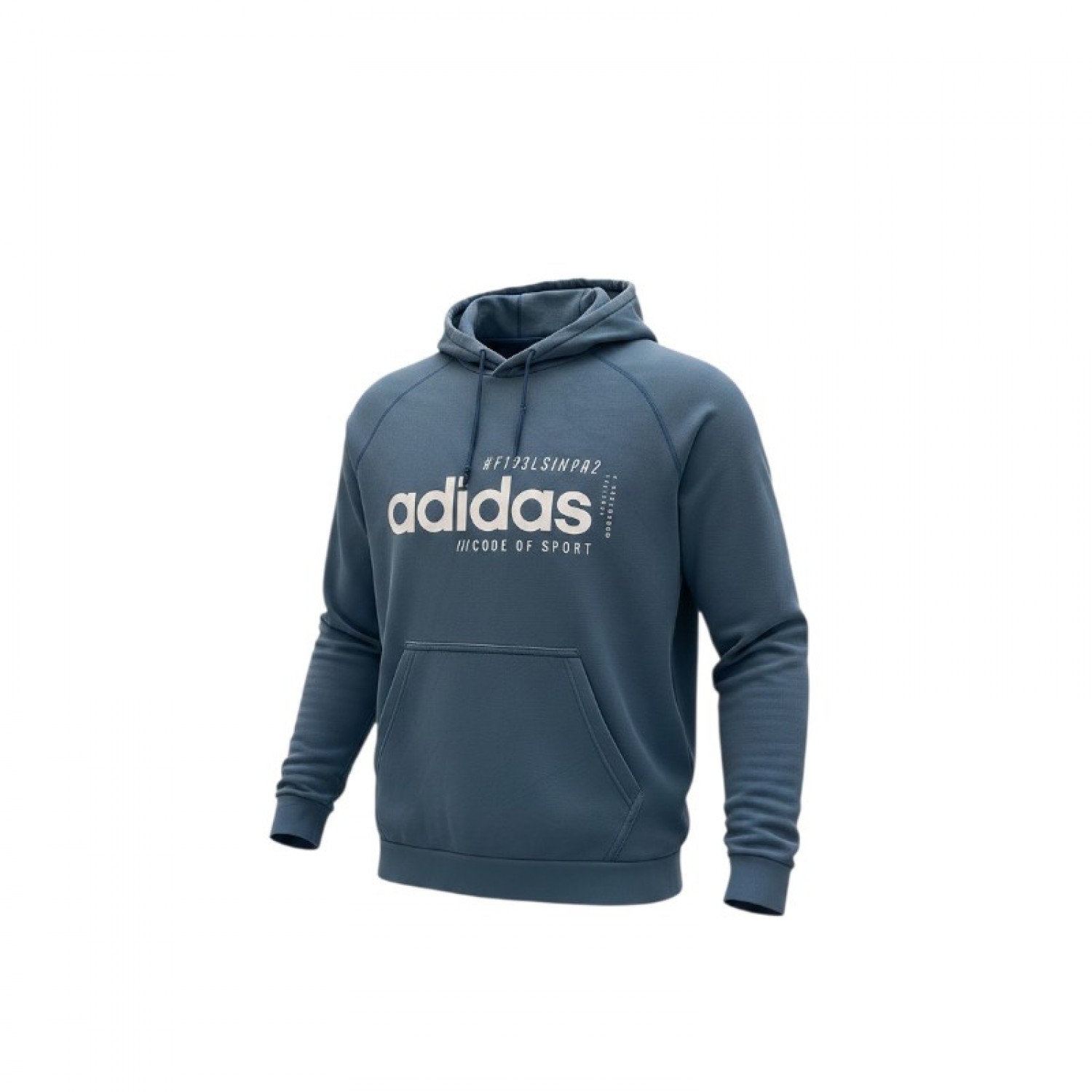ADIDAS MEN'S LOGO HOODIE – BLUE GREY / Pre-Owned