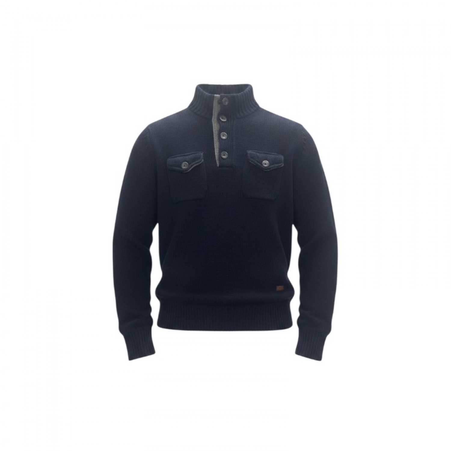 Ellesse Navy Button-Neck Knit Sweater — Size L / Pre-Owned