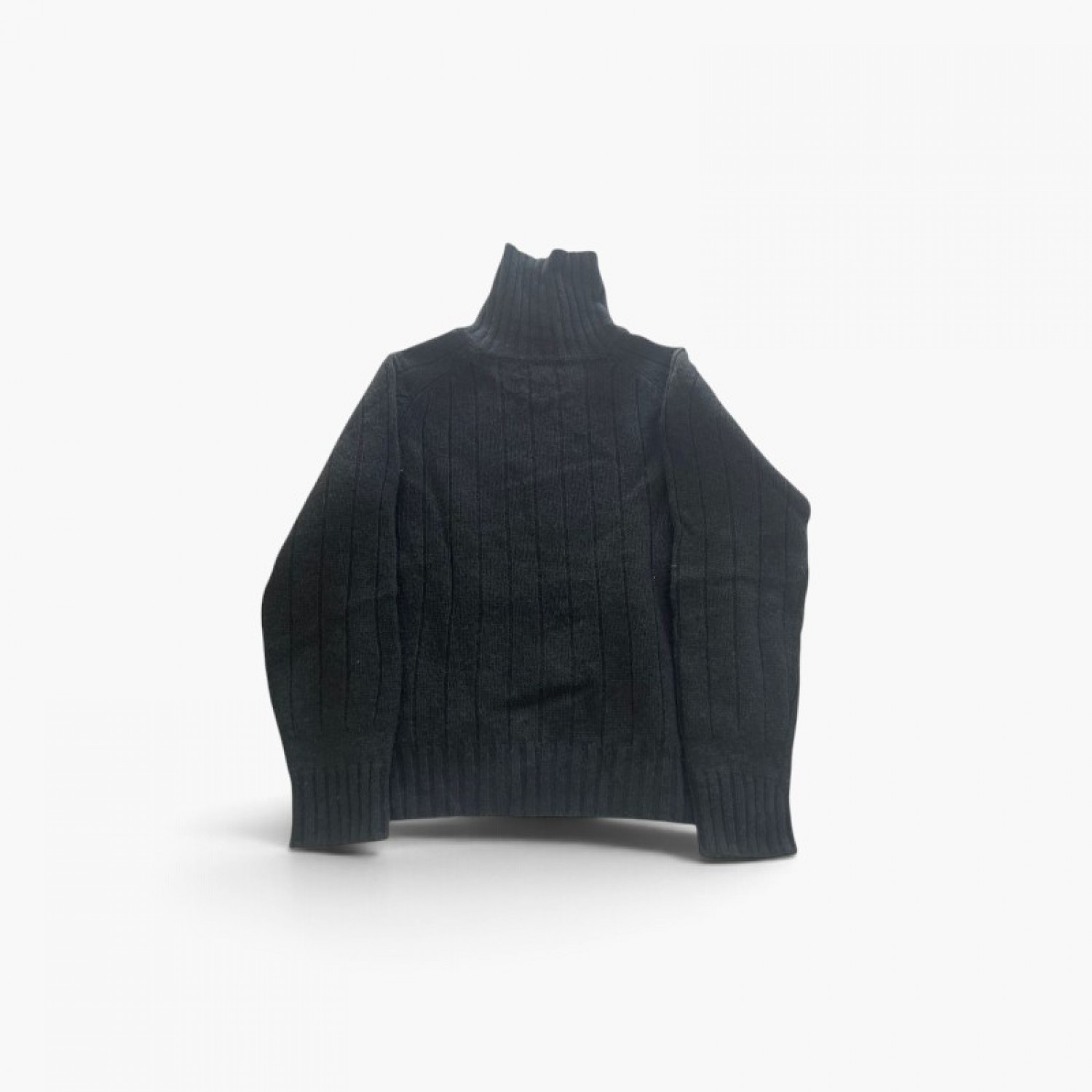 Diesel Dark Grey Wool Zip-Neck Sweater — Size L / Pre-Owned