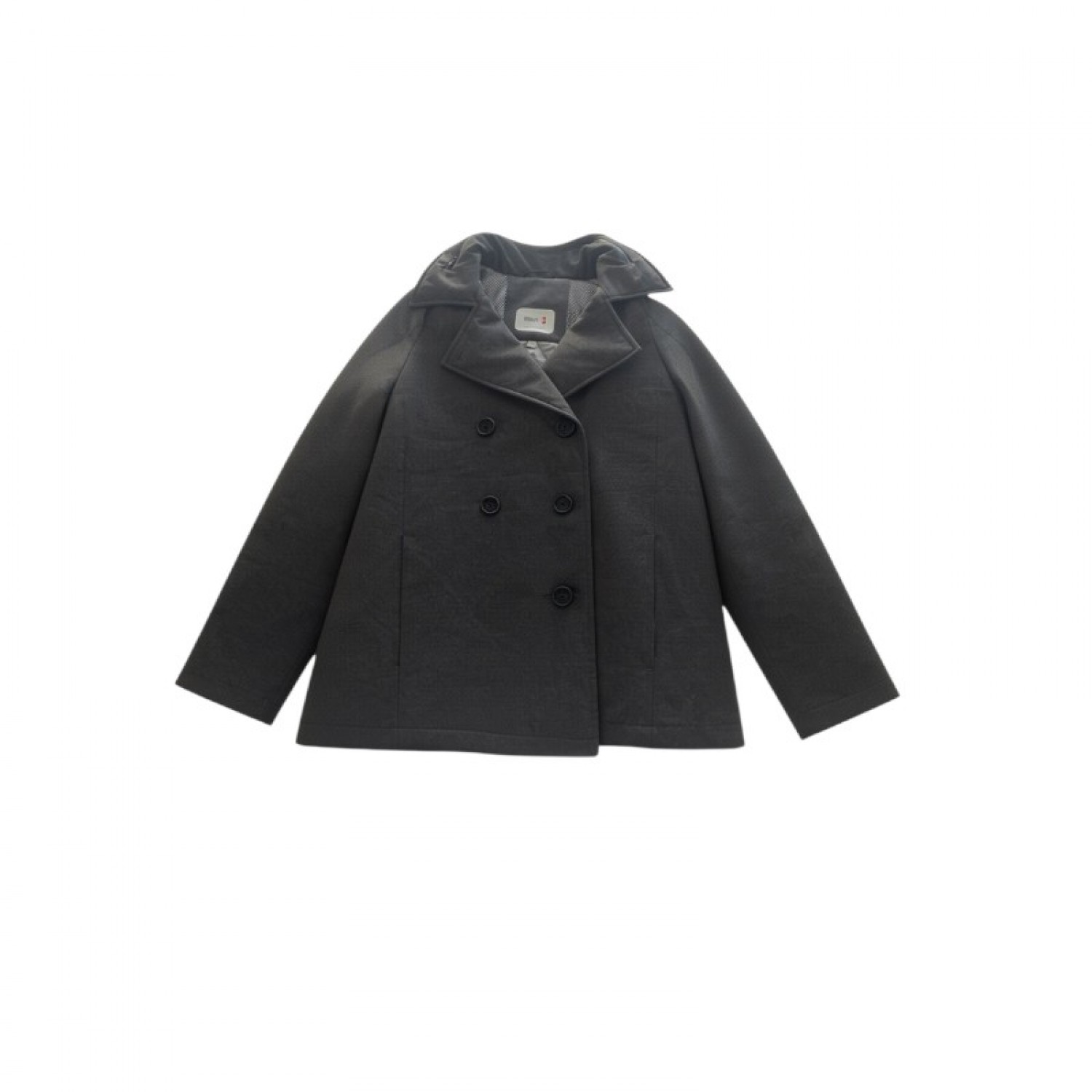 Slam Black Double-Breasted Peacoat — Size S / Pre-Owned