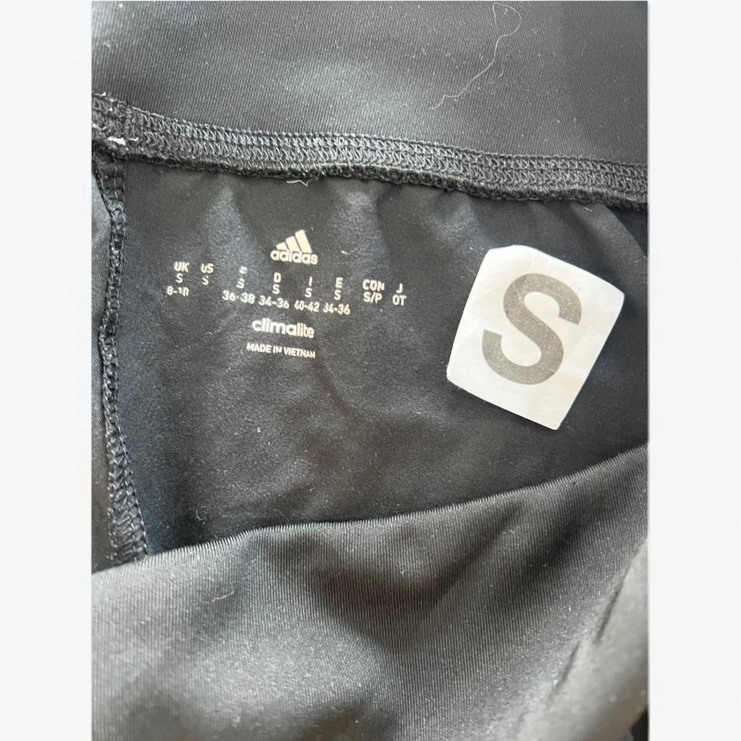 Adidas Climalite Μαύρο Αθλητικό Παντελόνι με Λευκό Ρέλι – Μέγεθος S / Pre-Owned