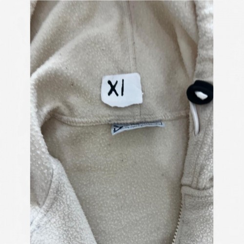 Cream Textured Full-Zip Hoodie — Size XL / Pre-Owned