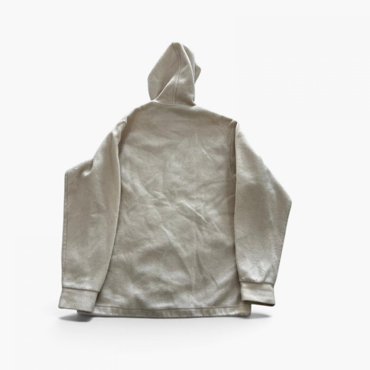 Cream Textured Full-Zip Hoodie — Size XL / Pre-Owned
