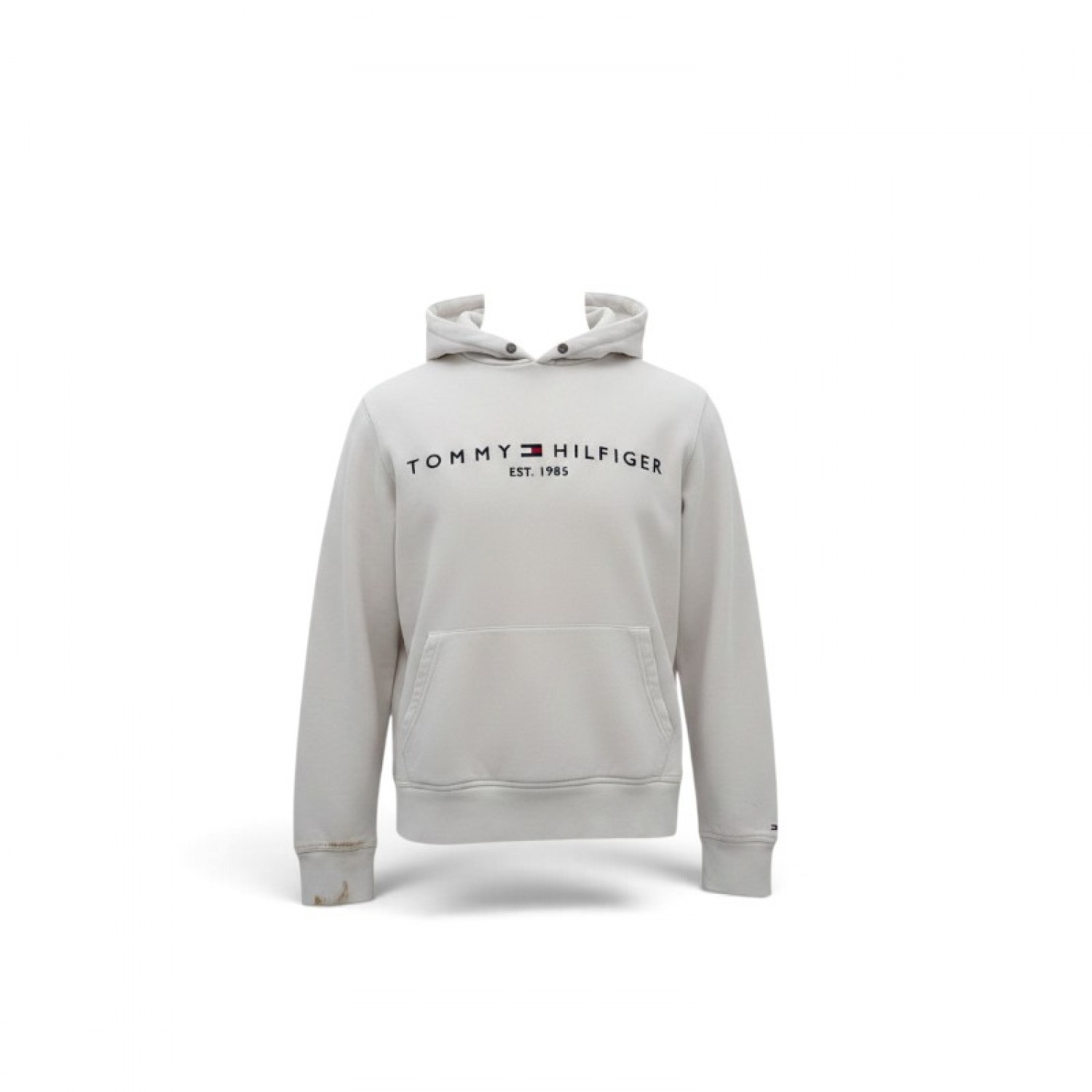 Tommy Hilfiger Εκρού Φούτερ Hoodie με Λογότυπο – Μέγεθος M / Pre-Owned