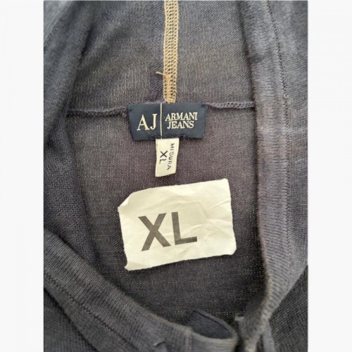 Armani Jeans Σκούρο Μπλε Φούτερ με Κουκούλα και Contrast Ραφές – Μέγεθος XL / Pre-Owned