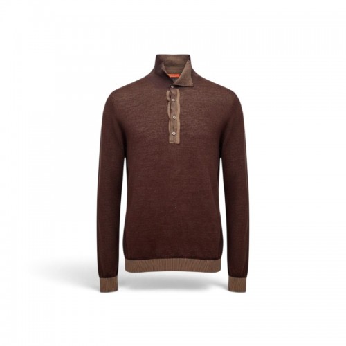 BOSS Καφέ Πλεκτό Polo με Κουμπιά – Μέγεθος M / Pre-Owned