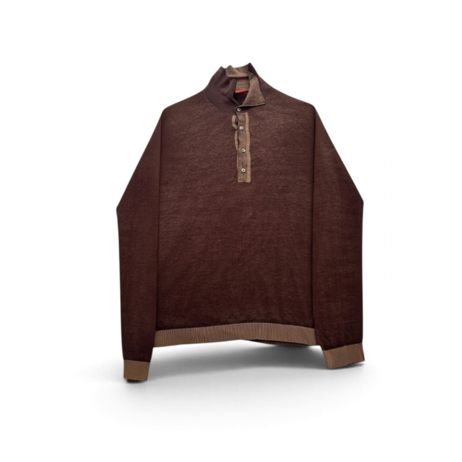 BOSS Καφέ Πλεκτό Polo με Κουμπιά – Μέγεθος M / Pre-Owned