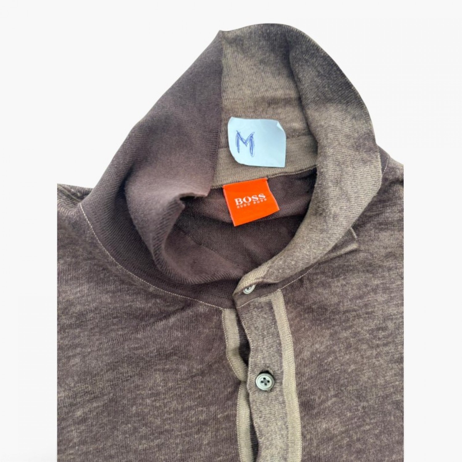 BOSS Καφέ Πλεκτό Polo με Κουμπιά – Μέγεθος M / Pre-Owned