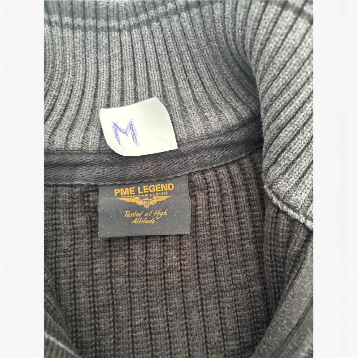 PME Legend Μαύρο Ριμπ Πουλόβερ με Ψηλό Γιακά – Μέγεθος M / Pre-Owned