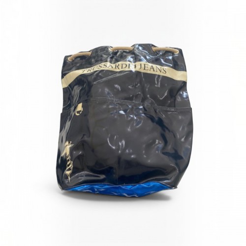 Trussardi Jeans Drawstring Bag — Μαύρο / Μπλε / Μπεζ — One Size / Pre-Owned