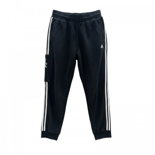 Adidas Originals Μαύρο Φλις Cargo Jogger Παντελόνι με Λευκές Ρίγες – Μέγεθος L / Pre-Owned