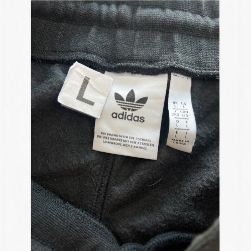 Adidas Originals Μαύρο Φλις Cargo Jogger Παντελόνι με Λευκές Ρίγες – Μέγεθος L / Pre-Owned