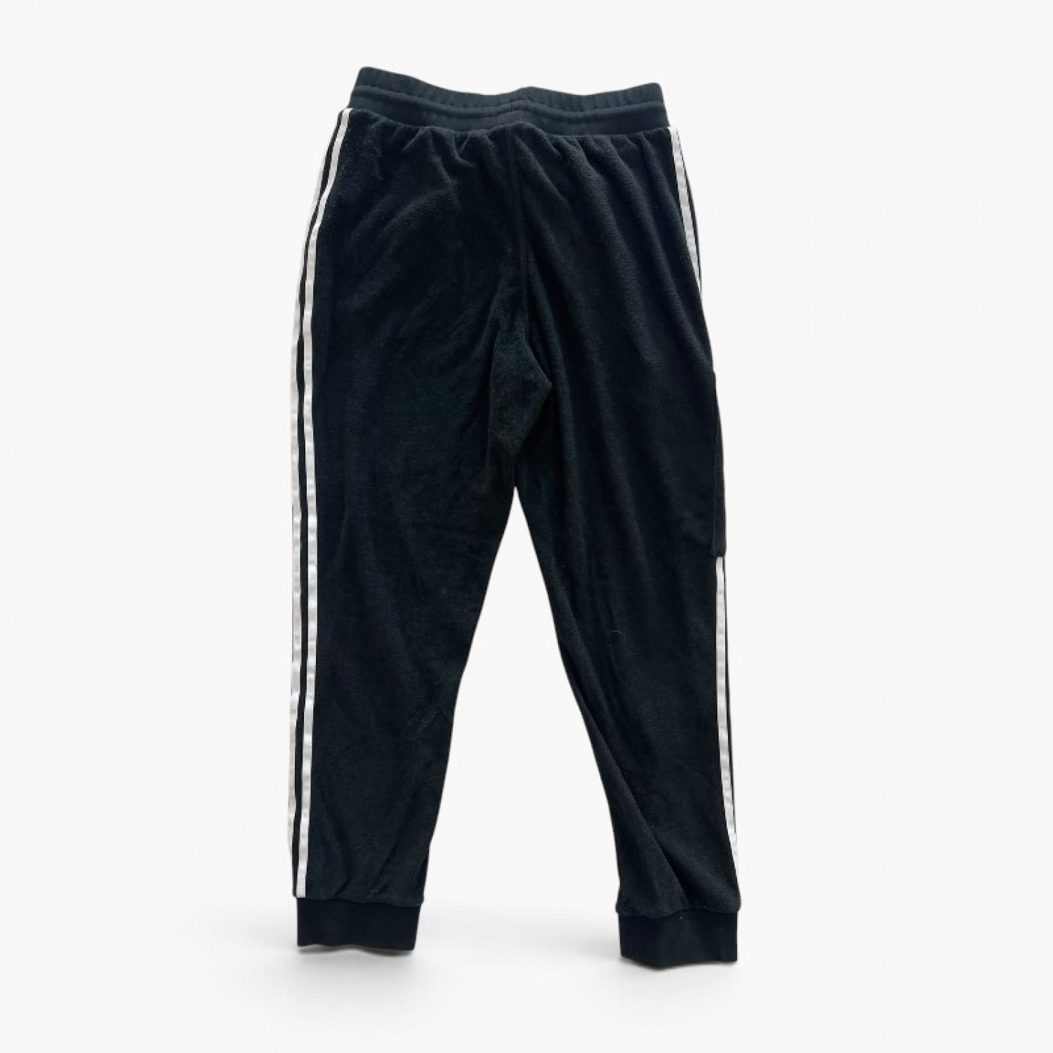 Adidas Originals Μαύρο Φλις Cargo Jogger Παντελόνι με Λευκές Ρίγες – Μέγεθος L / Pre-Owned