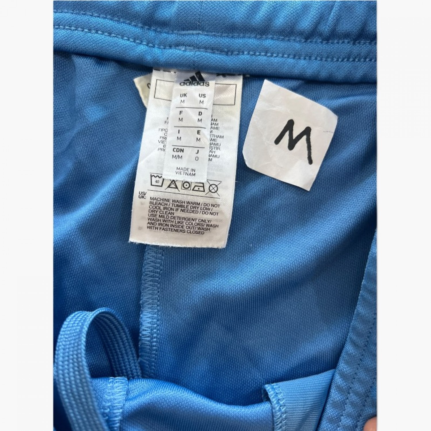 Adidas Μπλε Slim Αθλητικό Παντελόνι με Ασημί Πλαϊνά Πάνελ – Μέγεθος M / Pre-Owned