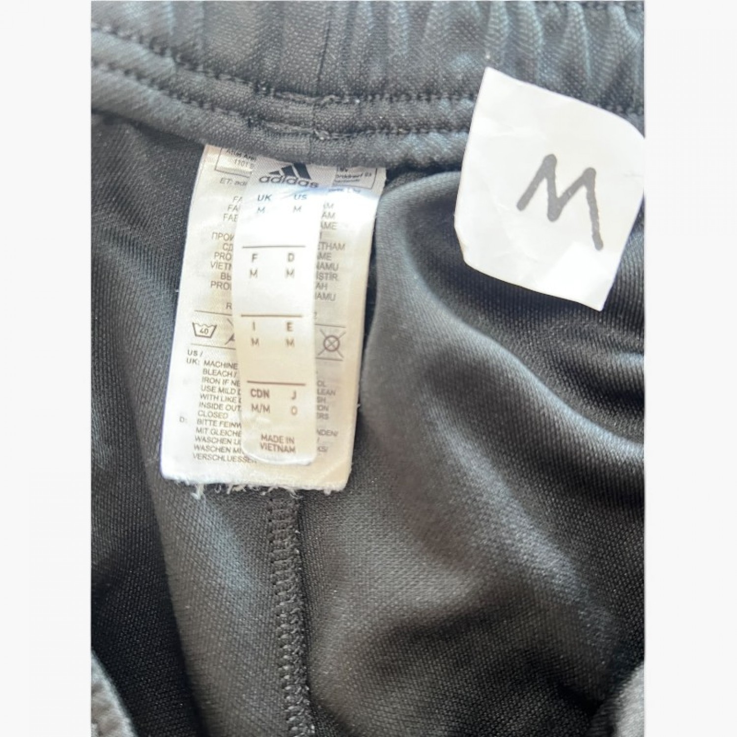 Adidas Μαύρο Slim Αθλητικό Παντελόνι με Λευκό Ρέλι – Μέγεθος M / Pre-Owned