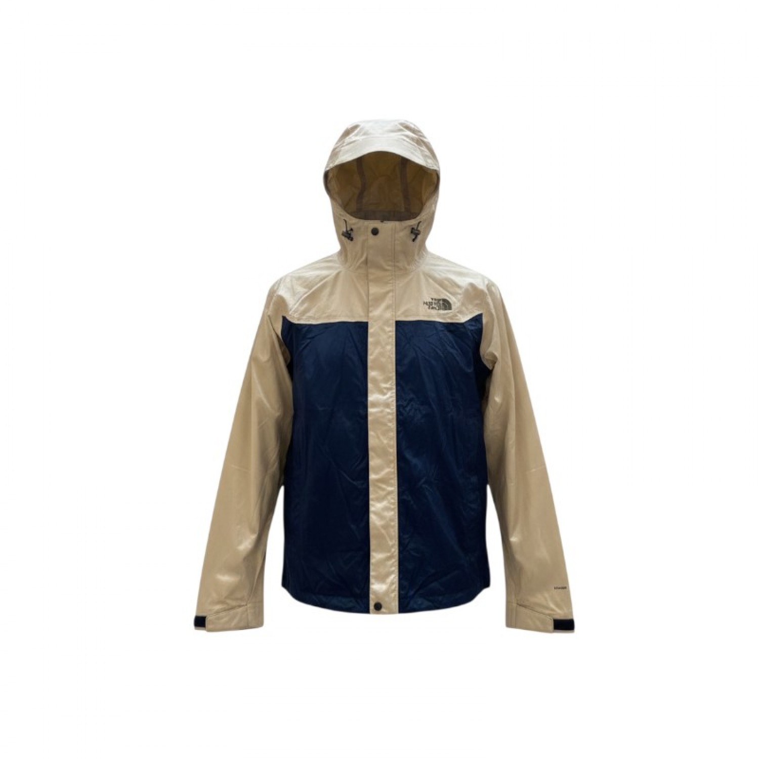 The North Face Beige & Navy Hooded Colour-Block Jacket — Size M / Pre-Owned