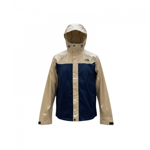 The North Face Beige & Navy Hooded Colour-Block Jacket — Size M / Pre-Owned