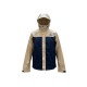 The North Face Beige & Navy Hooded Colour-Block Jacket — Size M / Pre-Owned