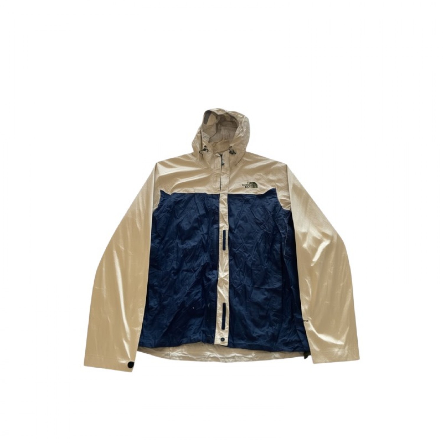 The North Face Beige & Navy Hooded Colour-Block Jacket — Size M / Pre-Owned