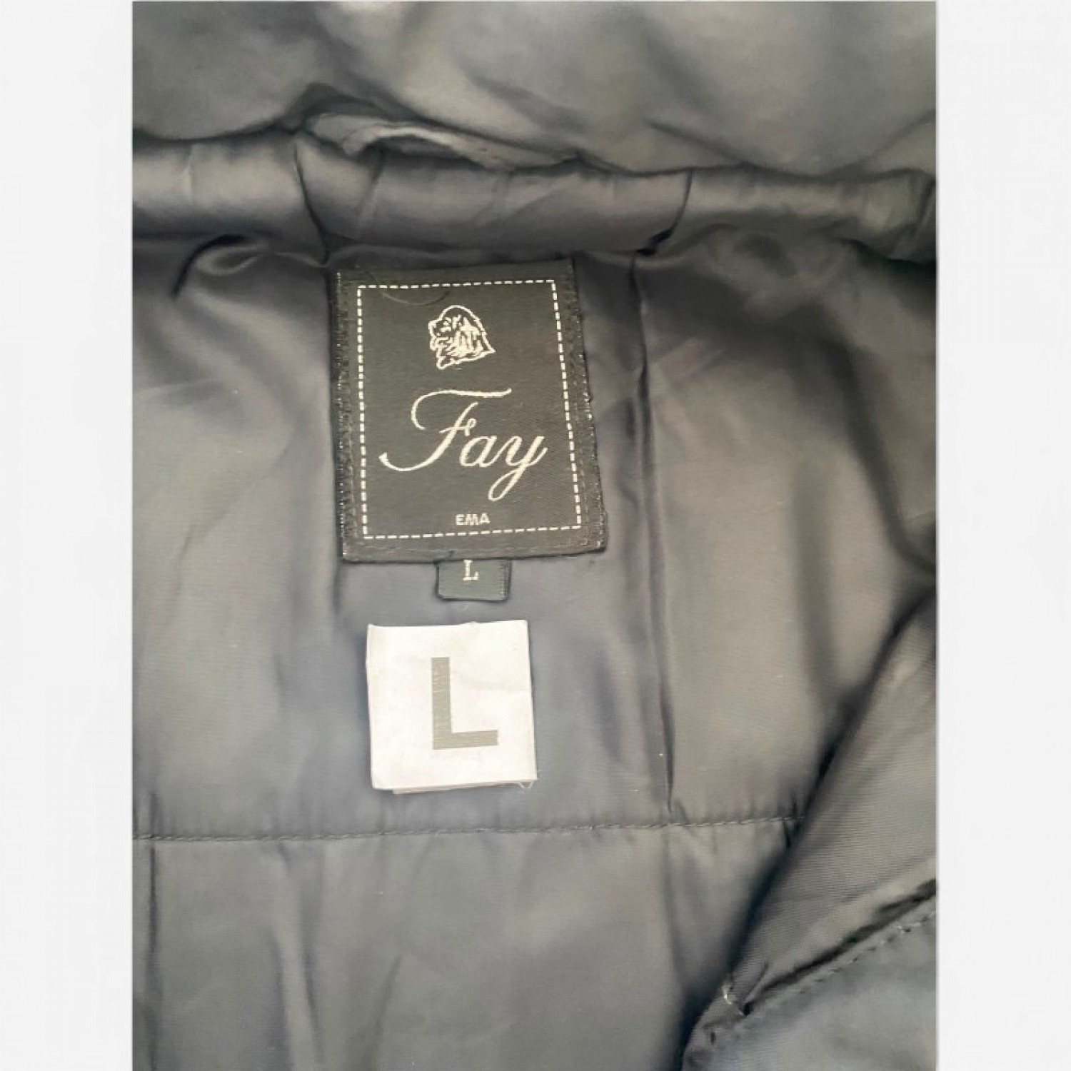 Fay Black Hooded Utility Parka Jacket — Size L / Pre-Owned
