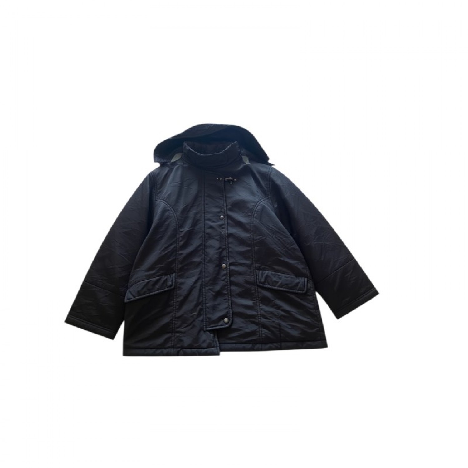 Fay Black Hooded Utility Parka Jacket — Size L / Pre-Owned