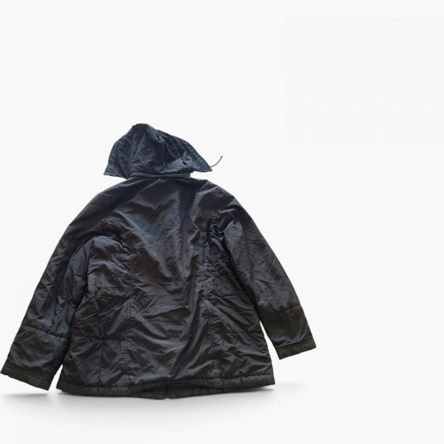 Fay Black Hooded Utility Parka Jacket — Size L / Pre-Owned