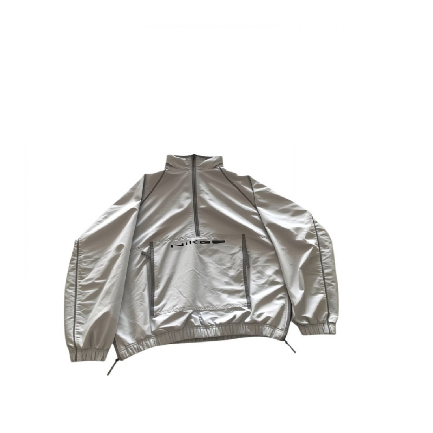 Nike Silver Metallic Half-Zip Pullover Windbreaker — Size M / Pre-Owned