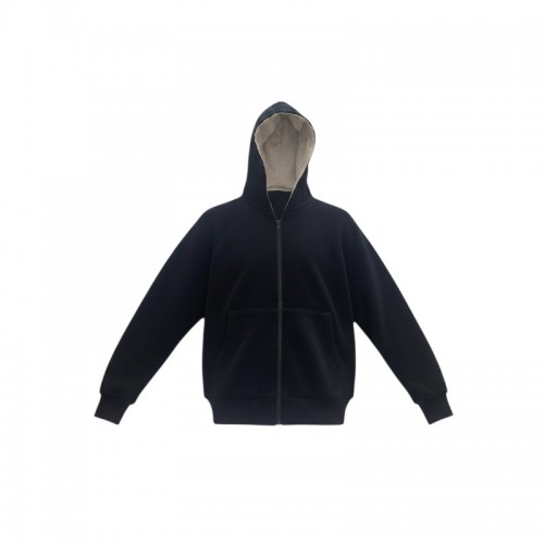 Black Full-Zip Hooded Sweatshirt — Size M / Pre-Owned