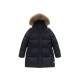 napapijri Black Long Hooded Puffer Coat with Faux-Fur Trim / Pre-Owned