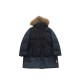 napapijri Black Long Hooded Puffer Coat with Faux-Fur Trim / Pre-Owned